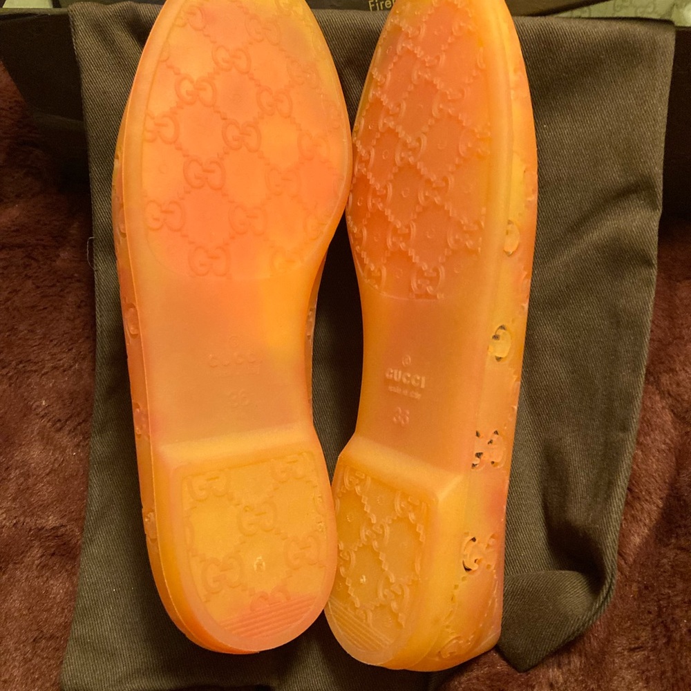 Gucci Authentic Rubber GG Supreme Cutout Ballerina Flats box & duster included - Picture 6 of 10